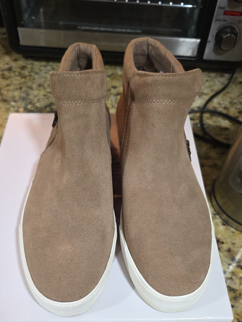 Women' s Suede Slip-On Sneaker Boot - Taupe